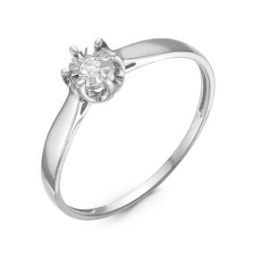 Кольцо из белого золота КЮЗ Del'ta DБР111097б с бриллиантом DБР111097б фото