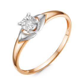 Золотое кольцо КЮЗ Del'ta DБР111099 с бриллиантом DБР111099 фото