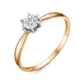 Золотое кольцо КЮЗ Del'ta DБР111100 с бриллиантом DБР111100 фото