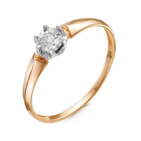 Золотое кольцо КЮЗ Del'ta DБР111102 с бриллиантом DБР111102 фото