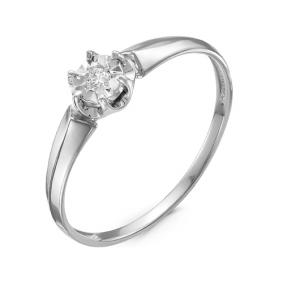 Кольцо из белого золота КЮЗ Del'ta DБР111102б с бриллиантом DБР111102б фото