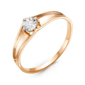 Золотое кольцо КЮЗ Del'ta DБР111103 с бриллиантом DБР111103 фото