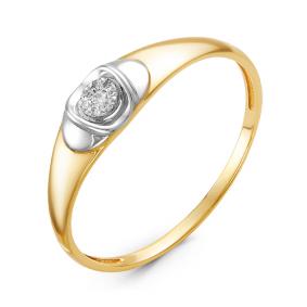 Кольцо из лимонного золота КЮЗ Del'ta DБР111112л с бриллиантом DБР111112л фото