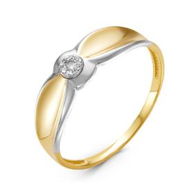 Кольцо из лимонного золота КЮЗ Del'ta DБР111116л с бриллиантом DБР111116л фото