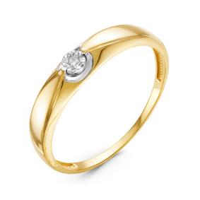 Золотое кольцо КЮЗ Del'ta DБР111117л с бриллиантом DБР111117л фото