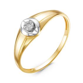 Кольцо из лимонного золота КЮЗ Del'ta DБР111120л с бриллиантом DБР111120л фото