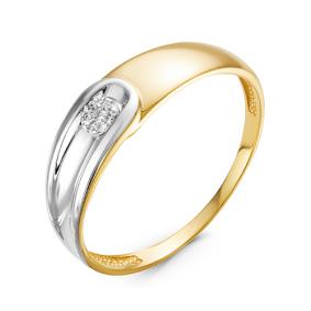 Кольцо из лимонного золота КЮЗ Del'ta DБР111123л с бриллиантом DБР111123л фото