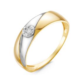 Кольцо из лимонного золота КЮЗ Del'ta DБР111128л с бриллиантом DБР111128л фото