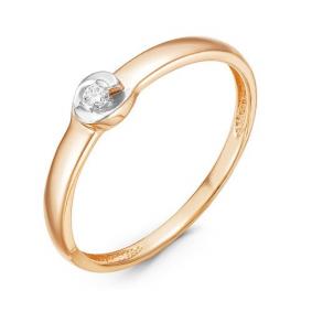 Золотое кольцо КЮЗ Del'ta DБР111140 с бриллиантом DБР111140 фото
