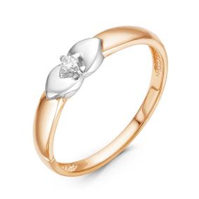 Золотое кольцо КЮЗ Del'ta DБР111145 с бриллиантом DБР111145 фото