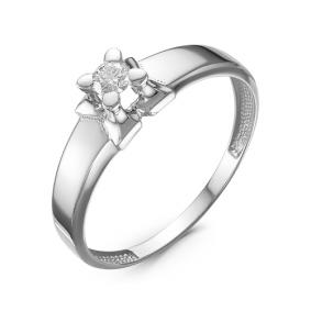 Кольцо из белого золота КЮЗ Del'ta DБР111162б с бриллиантом DБР111162б фото