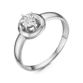 Кольцо из белого золота КЮЗ Del'ta DБР111177б с бриллиантом DБР111177б фото