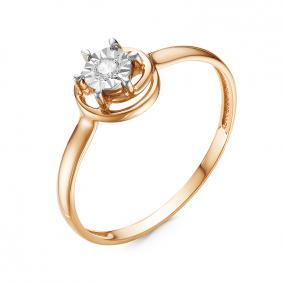 Золотое кольцо КЮЗ Del'ta DБР111180 с бриллиантом DБР111180 фото