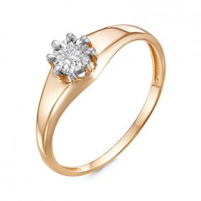Золотое кольцо КЮЗ Del'ta DБР111182 с бриллиантом DБР111182 фото