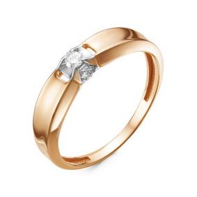 Золотое кольцо КЮЗ Del'ta DБР111186 с бриллиантом DБР111186 фото