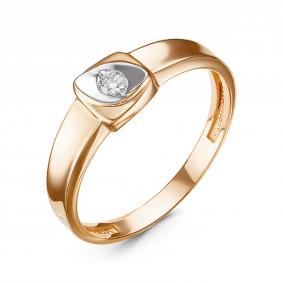 Золотое кольцо КЮЗ Del'ta DБР111192 с бриллиантом DБР111192 фото