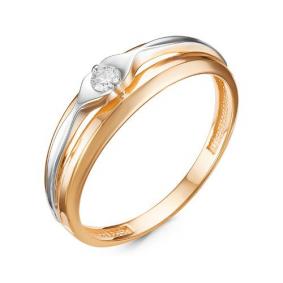Золотое кольцо КЮЗ Del'ta DБР111195 с бриллиантом DБР111195 фото