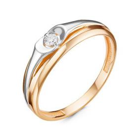 Золотое кольцо КЮЗ Del'ta DБР111196 с бриллиантом DБР111196 фото