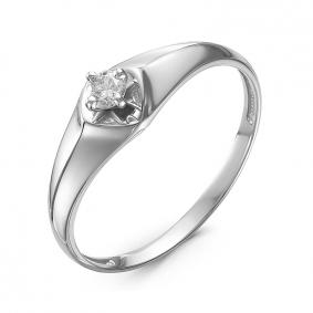 Золотое кольцо КЮЗ Del'ta DБР111208б с бриллиантом DБР111208б фото