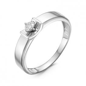 Кольцо из белого золота КЮЗ Del'ta DБР111211б с бриллиантом DБР111211б фото