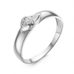 Кольцо из белого золота КЮЗ Del'ta DБР111217б с бриллиантом DБР111217б фото