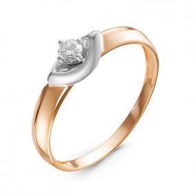 Золотое кольцо КЮЗ Del'ta DБР111218 с бриллиантом DБР111218 фото