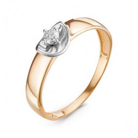 Золотое кольцо КЮЗ Del'ta DБР111219 с бриллиантом DБР111219 фото