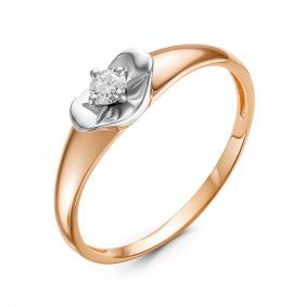 Золотое кольцо КЮЗ Del'ta DБР111221 с бриллиантом DБР111221 фото