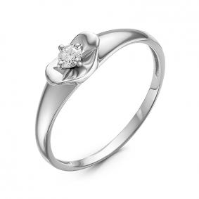 Золотое кольцо КЮЗ Del'ta DБР111221б с бриллиантом DБР111221б фото