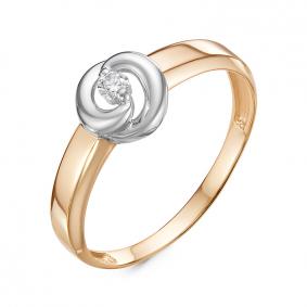 Золотое кольцо КЮЗ Del'ta DБР111229 с бриллиантом DБР111229 фото