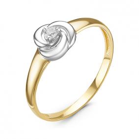 Кольцо из лимонного золота КЮЗ Del'ta DБР111234л с бриллиантом DБР111234л фото