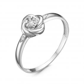 Кольцо из белого золота КЮЗ Del'ta DБР111239б с бриллиантом DБР111239б фото