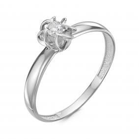 Кольцо из белого золота КЮЗ Del'ta DБР111254б с бриллиантом DБР111254б фото