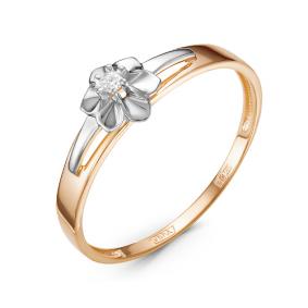 Золотое кольцо КЮЗ Del'ta DБР111270 с бриллиантом DБР111270 фото