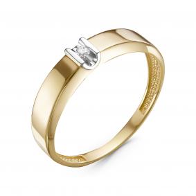 Кольцо из лимонного золота КЮЗ Del'ta DБР111271л с бриллиантом DБР111271л фото