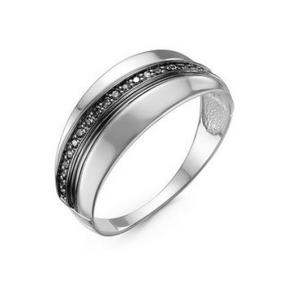 Кольцо из белого золота КЮЗ Del'ta DБР111337б с чёрным бриллиантом DБР111337б фото