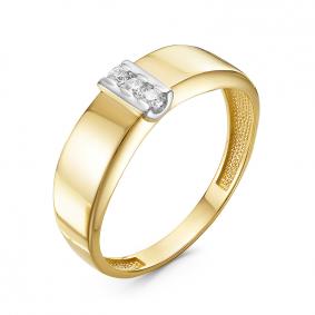 Кольцо из лимонного золота КЮЗ Del'ta DБР111351л с бриллиантом DБР111351л фото