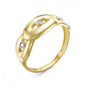 Кольцо из лимонного золота КЮЗ Del'ta DБР111360л с бриллиантом DБР111360л фото