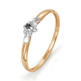 Золотое кольцо КЮЗ Del'ta DБР111373 с чёрным бриллиантом DБР111373 фото