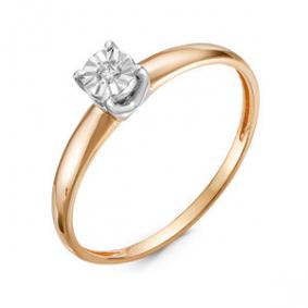Золотое кольцо КЮЗ Del'ta DБР111374 с бриллиантом DБР111374 фото
