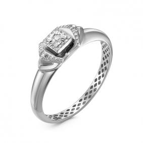 Кольцо из белого золота КЮЗ Del'ta DБР111378рб с бриллиантом DБР111378рб фото