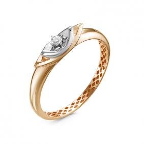 Золотое кольцо КЮЗ Del'ta DБР111390р с бриллиантом DБР111390р фото