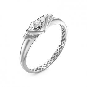 Кольцо из белого золота КЮЗ Del'ta DБР111391рб с бриллиантом DБР111391рб фото