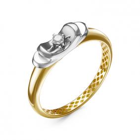 Кольцо из лимонного золота КЮЗ Del'ta DБР111393рл с бриллиантом DБР111393рл фото