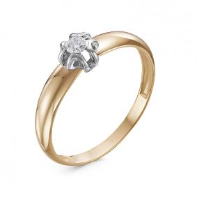 Золотое кольцо КЮЗ Del'ta DБР111419р с бриллиантом DБР111419р фото