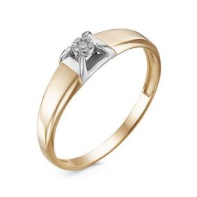 Золотое кольцо КЮЗ Del'ta DБР111421р с бриллиантом DБР111421р фото