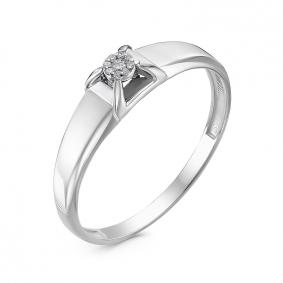 Кольцо из белого золота КЮЗ Del'ta DБР111421рб с бриллиантом DБР111421рб фото