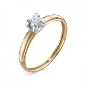 Золотое кольцо КЮЗ Del'ta DБР111457р с бриллиантом DБР111457р фото