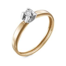Золотое кольцо КЮЗ Del'ta DБР111478р с бриллиантом DБР111478р фото
