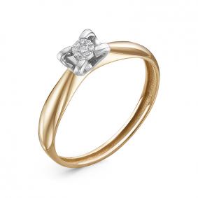 Золотое помолвочное кольцо КЮЗ Del'ta с бриллиантом DБР111479р DБР111479р фото